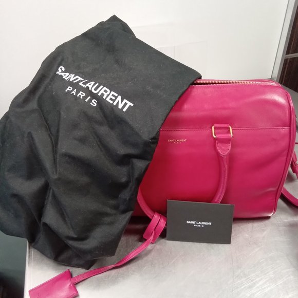 YSL SAINT LAURENT Classic Duffle 6 2Way Shoulder Hand Bag Leather Pink - Picture 8 of 8